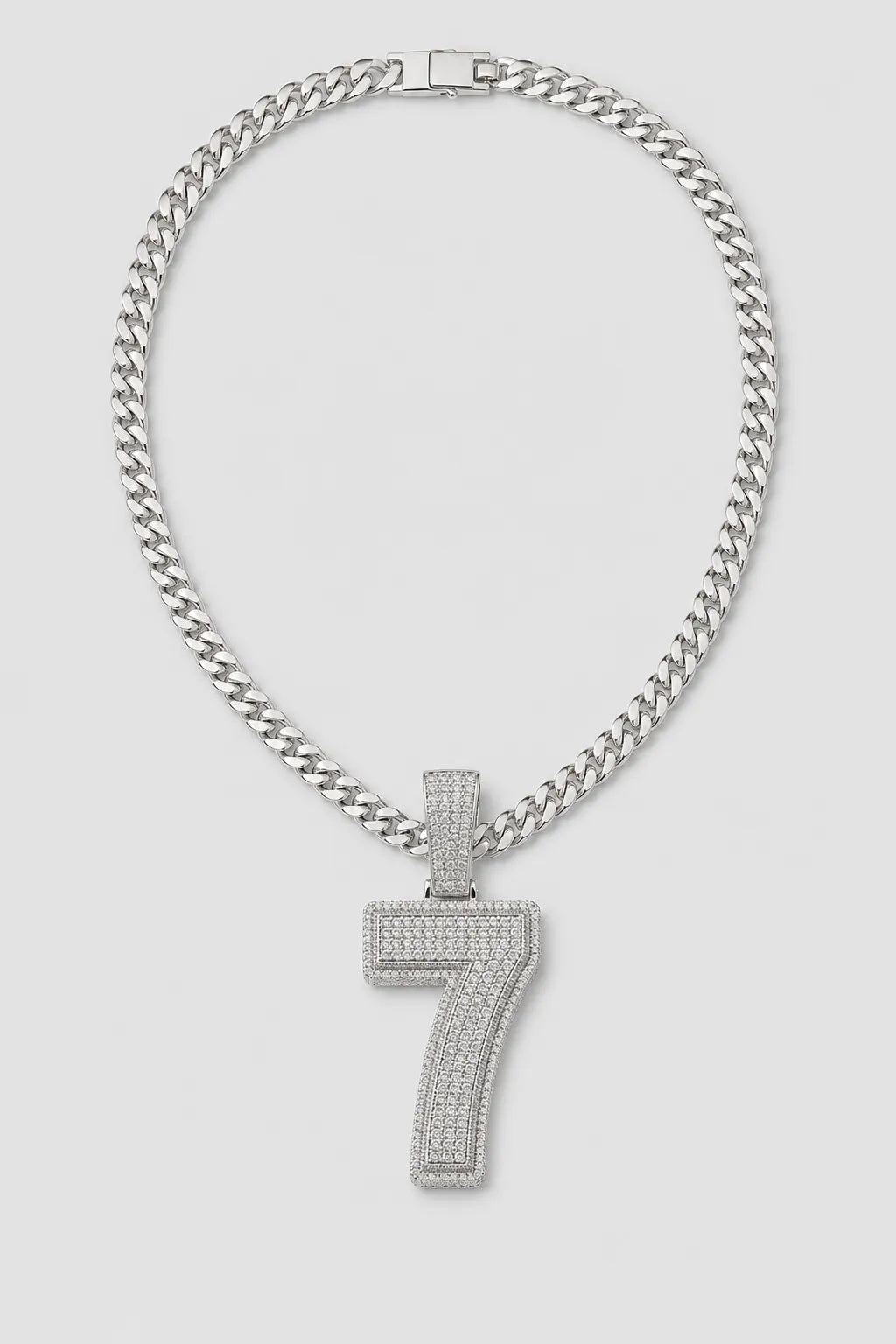 Rope Chain with Number Pendant — variant — Silver-tone