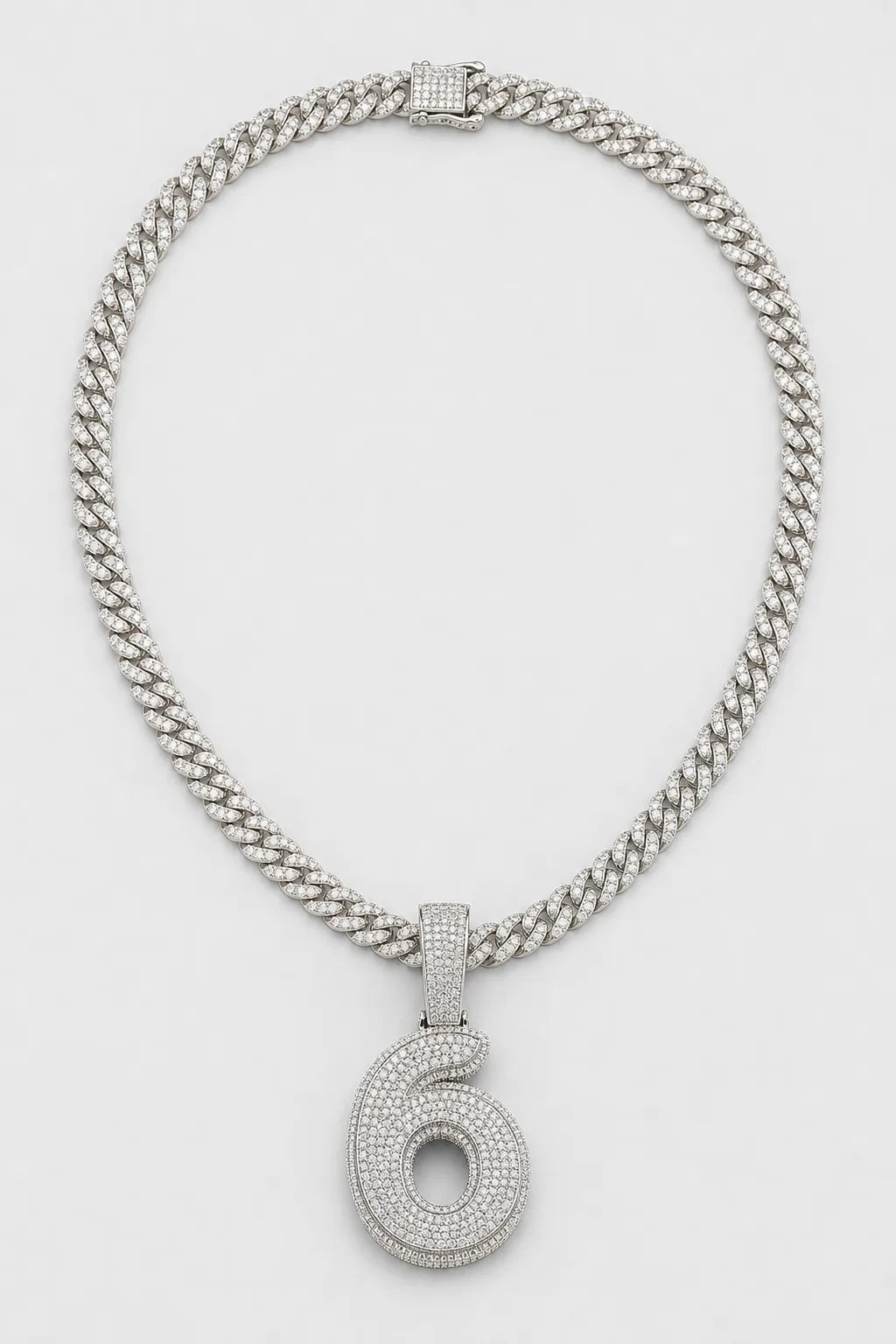 Rope Chain with Number Pendant — variant — Silver-tone