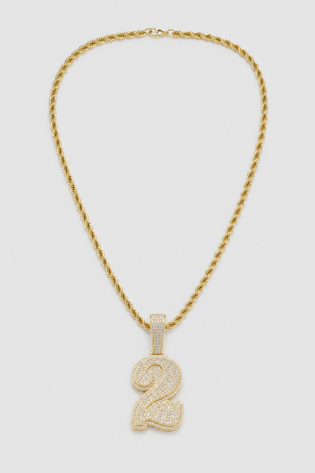 Rope Chain with Number Pendant — variant — Gold-tone