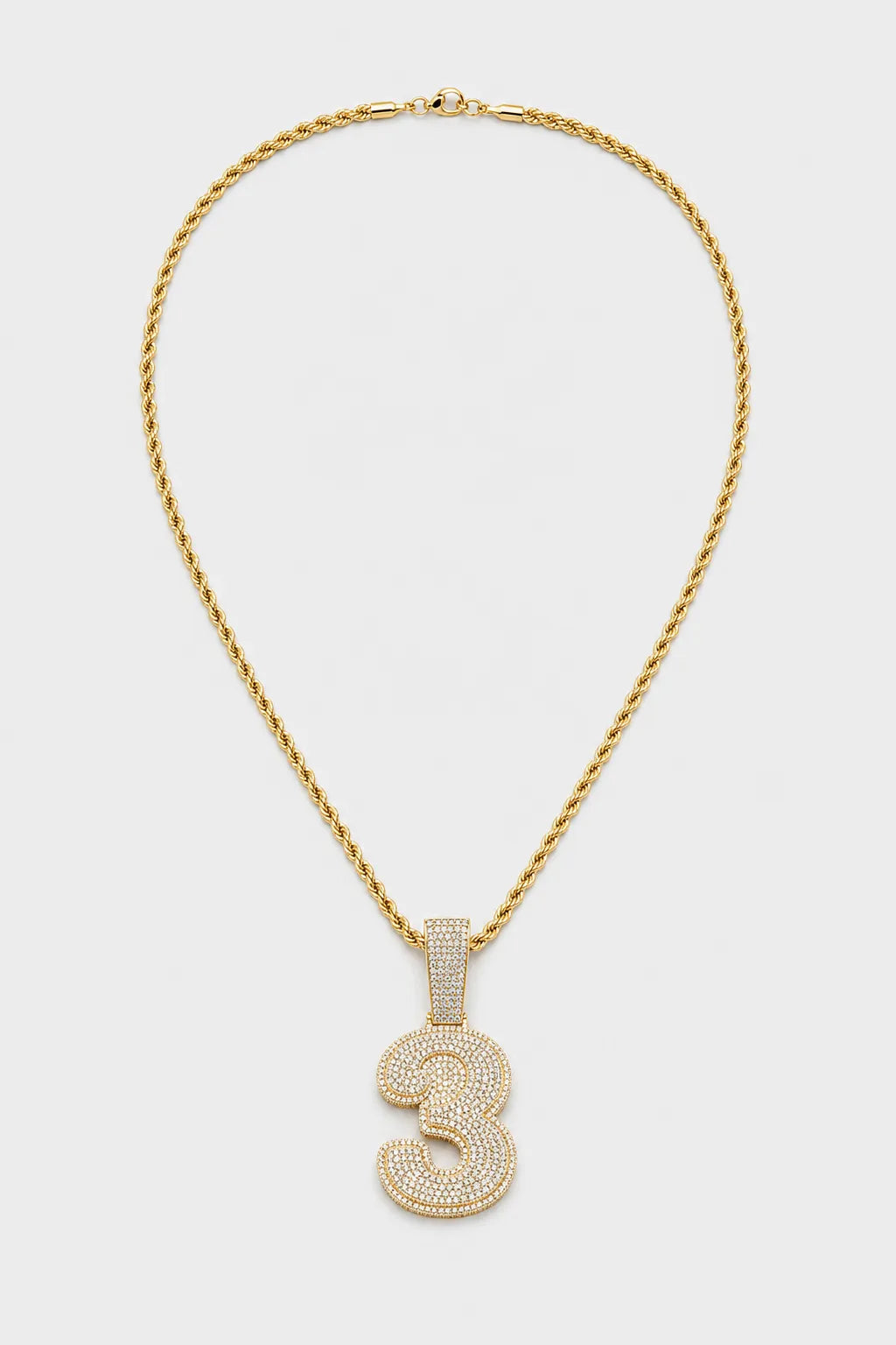 Rope Chain with Number Pendant — variant — Gold-tone