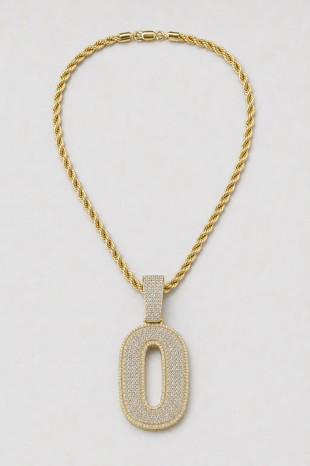 Rope Chain with Number Pendant — variant — Gold-tone