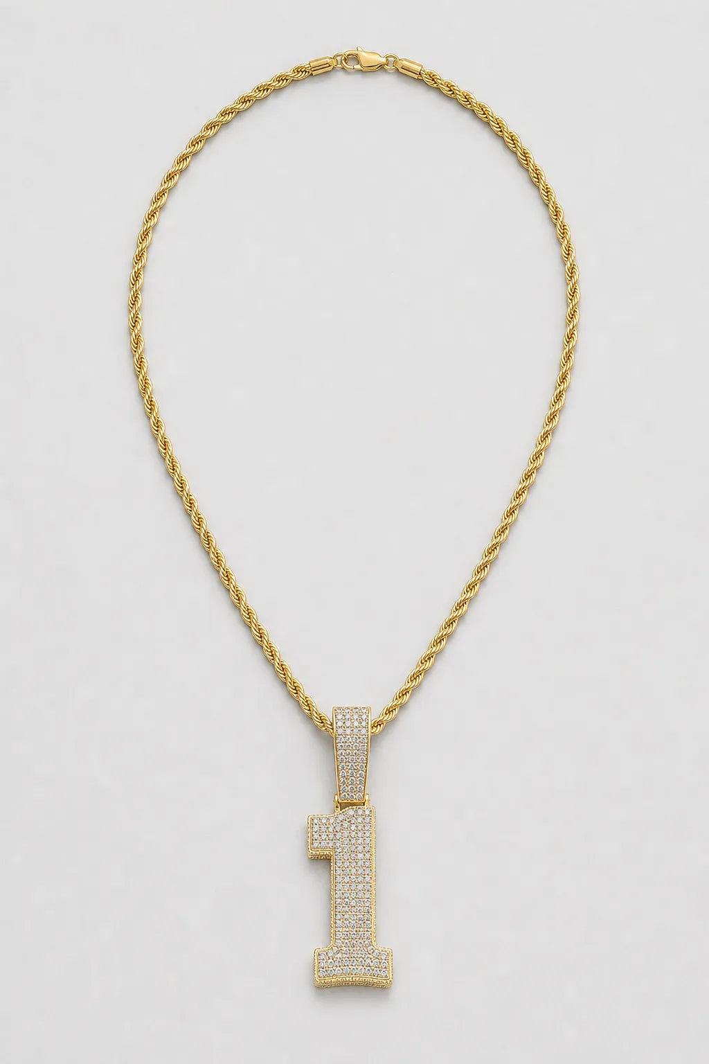 Rope Chain with Number Pendant — variant — Gold-tone