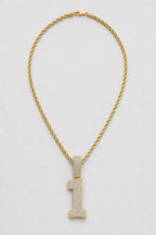 Rope Chain with Number Pendant — variant — Gold-tone