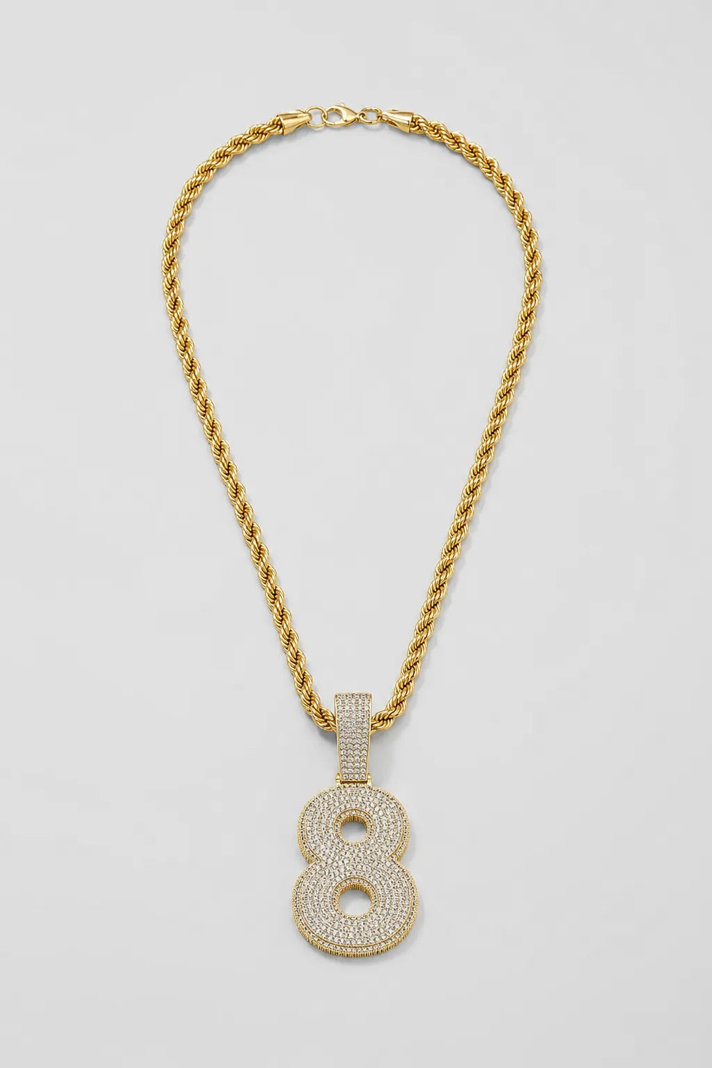 Rope Chain with Number Pendant — variant — Gold-tone