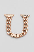 Cuban link chain Apple Watch band — presentation — Rose gold