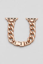 Cuban link chain Apple Watch band — presentation — Rose gold
