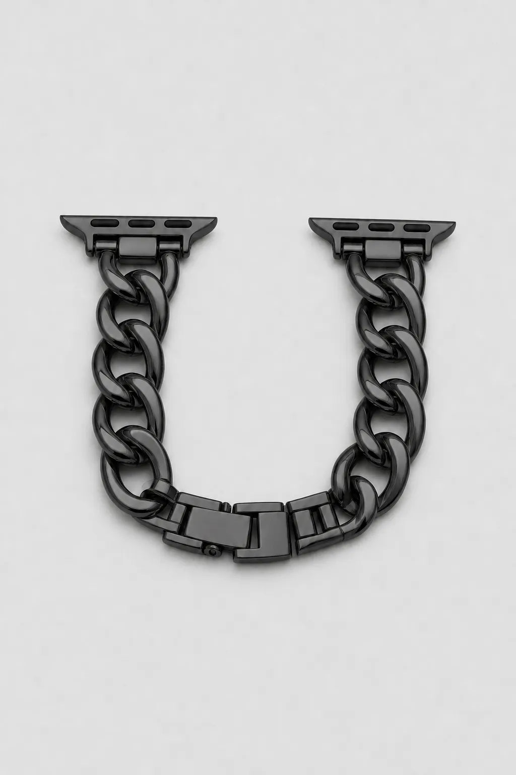 Cuban link chain Apple Watch band — variant — black