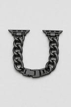 Cuban link chain Apple Watch band — variant — black
