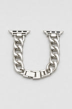 Cuban link chain Apple Watch band — variant — Silver