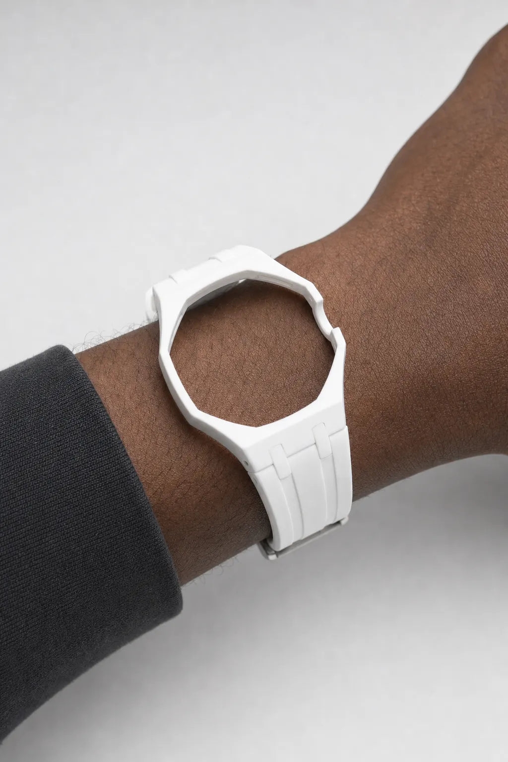Royal Pop Strap — Silicone Replacement Band — White - 12 — worn on an adult wrist