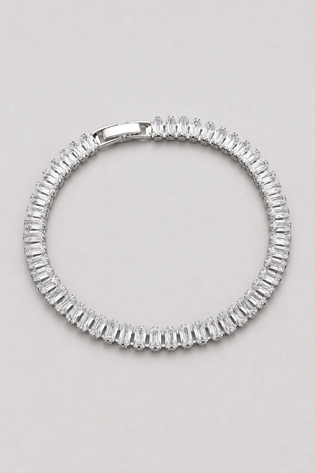 Baguette Tennis Bracelet — White A — product view