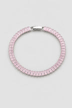 Baguette Tennis Bracelet — Pink A — colour variant