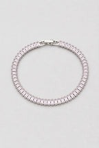 Baguette Tennis Bracelet — Pink B — colour variant