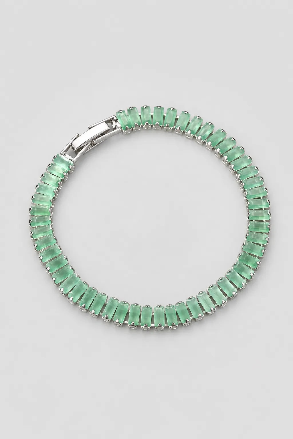 Baguette Tennis Bracelet — Green B — colour variant