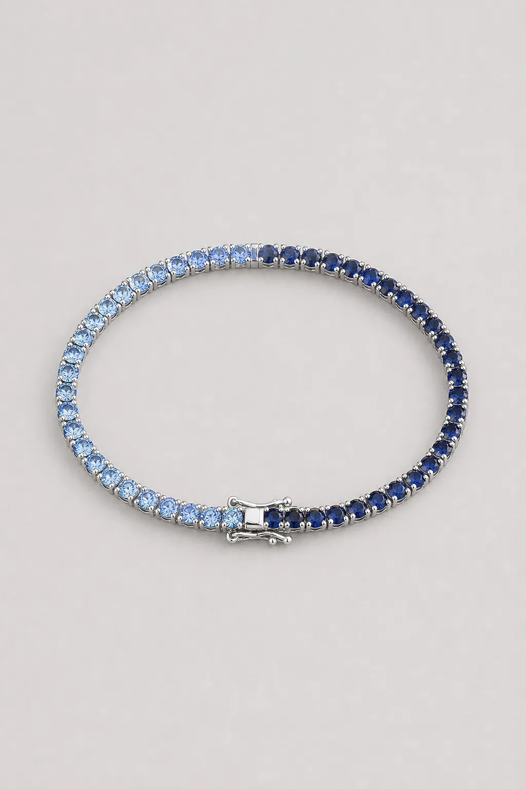 Two Tone Tennis Bracelet — Main — two tone blue tennis bracelet — product view
