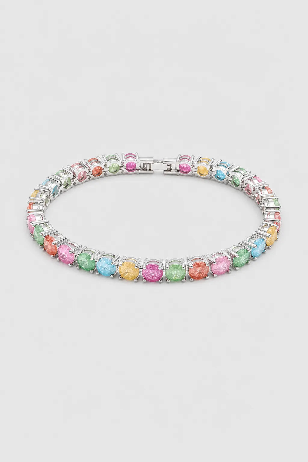 Multicolor Tennis Bracelet — Silver-tone multicolour bracelet — colour variant