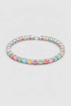 Multicolor Tennis Bracelet — Silver-tone multicolour bracelet — colour variant