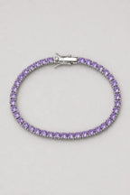Purple Tennis Bracelet — Silver-tone, purple stones — colour variant