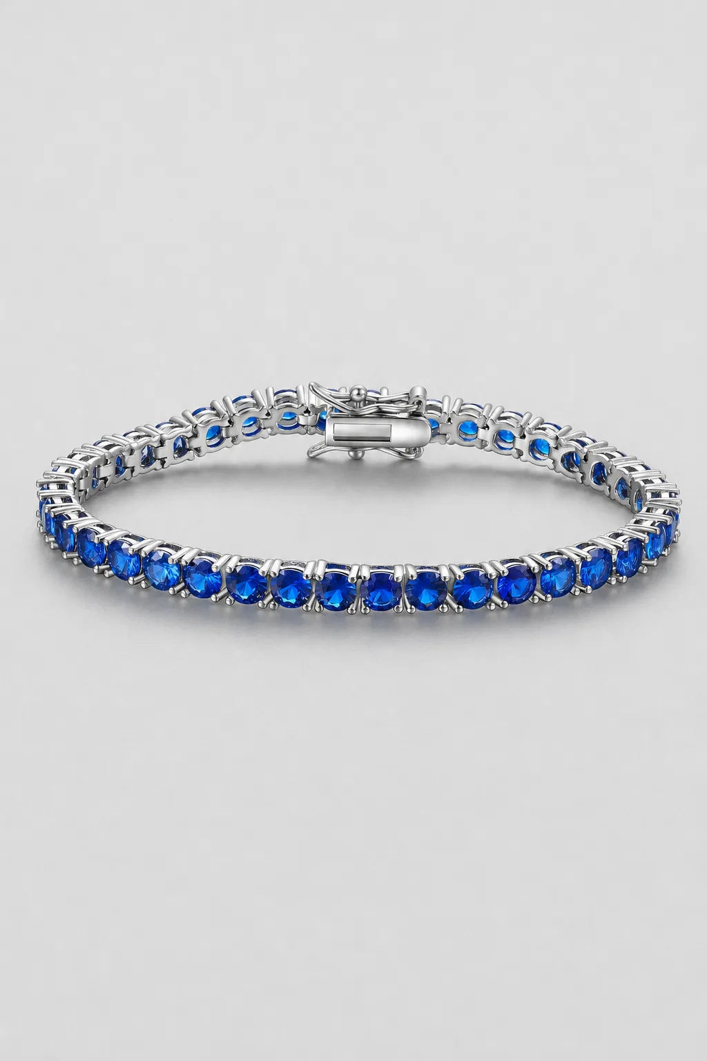 Blue Tennis Bracelet — 5mm — sapphire-blue stones — colour variant