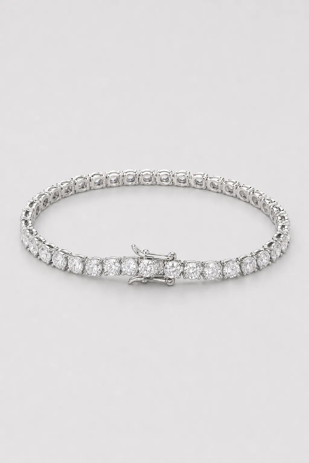 5mm Tennis Bracelet — 5mm tennis bracelet — silver-tone — colour variant