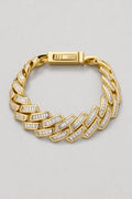 baguette cuban link bracelet — Gold-tone — presentation