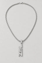 vertical name chain — Silver-tone — presentation
