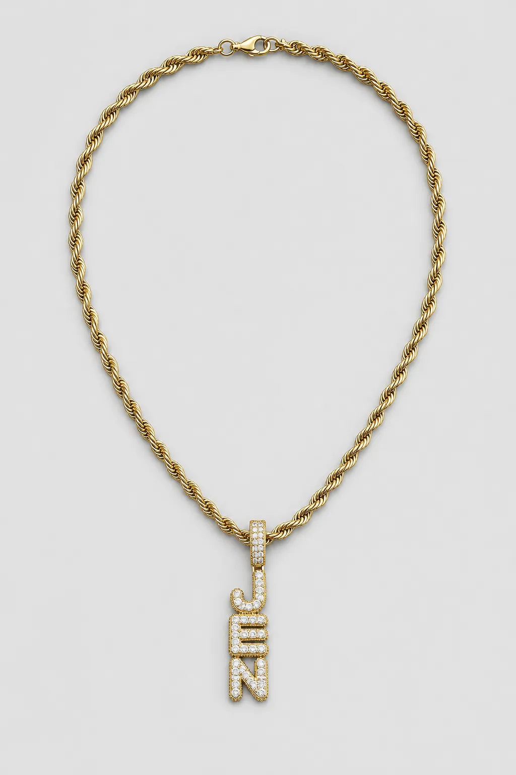 vertical name chain — Gold-tone — colour