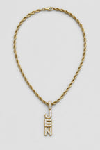 vertical name chain — Gold-tone — colour