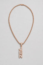 vertical name chain — Rose gold-tone — colour