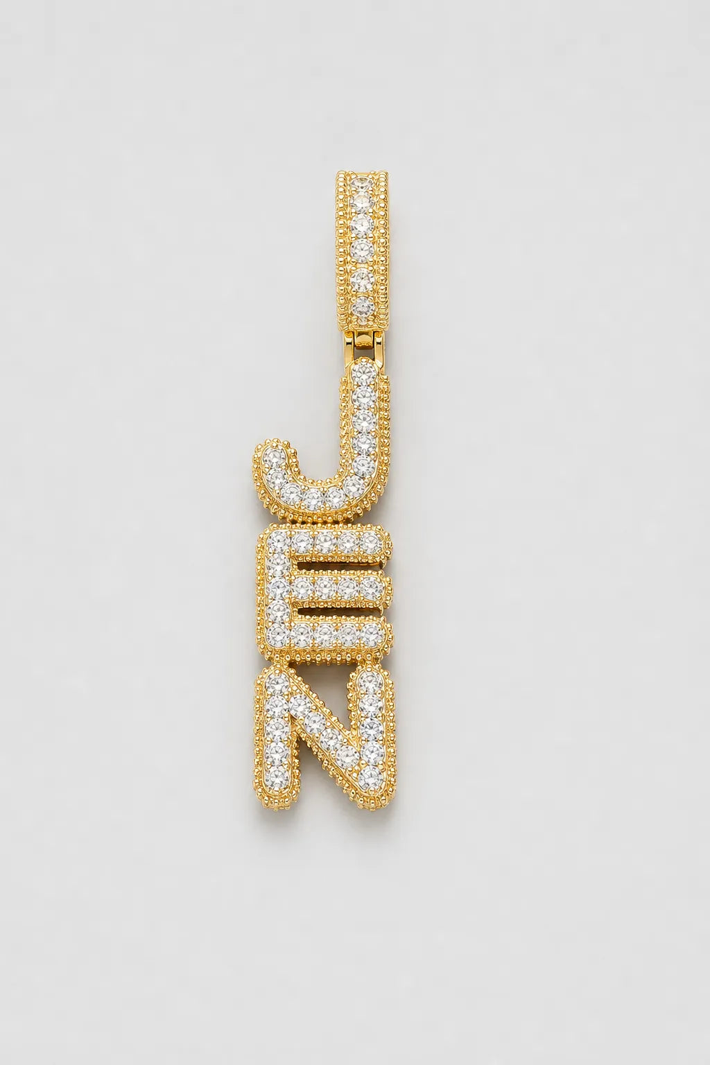 vertical name chain — Gold-tone — pendant only