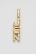 vertical name chain — Gold-tone — pendant only