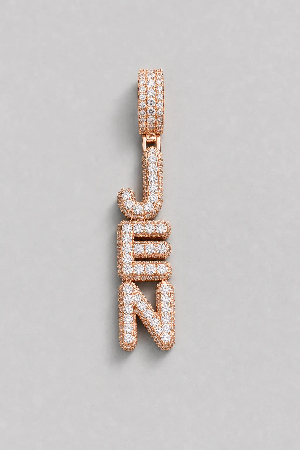 vertical name chain — Rose gold-tone — pendant only