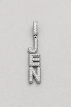 vertical name chain — Silver-tone — pendant only