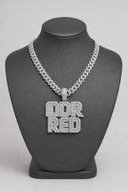 baguette name chain — Silver-tone — stand