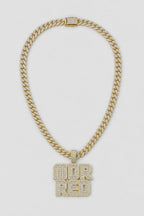 baguette name chain — Gold-tone — colour