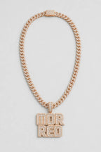 baguette name chain — Rose gold-tone — colour