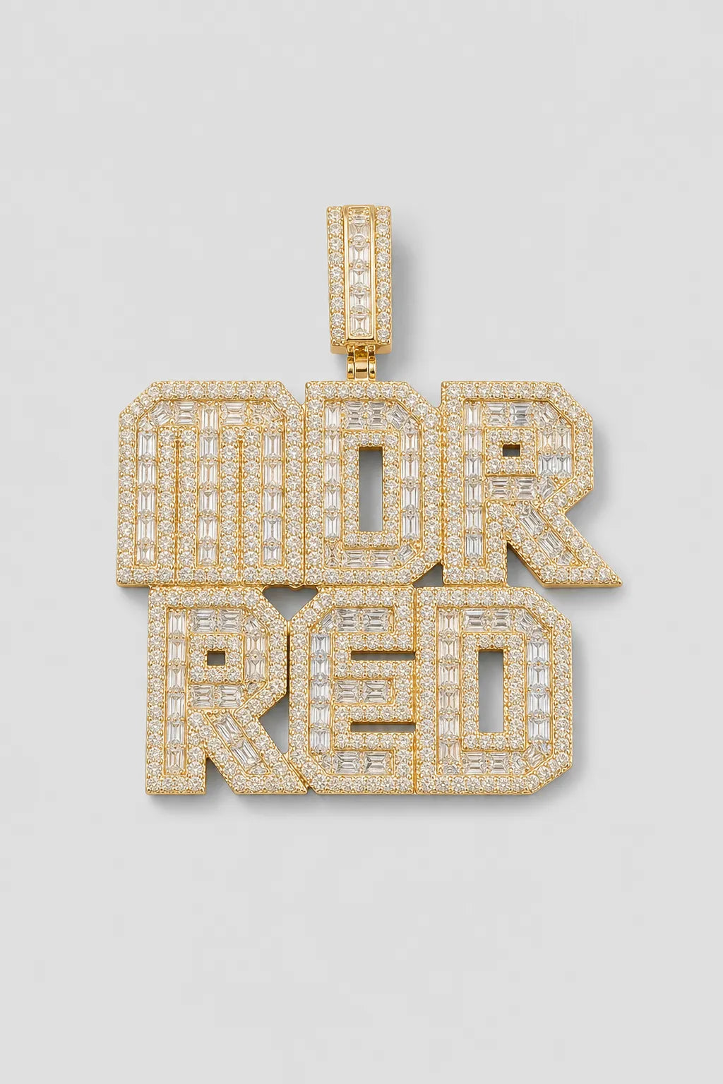 baguette name chain — Gold-tone — pendant only