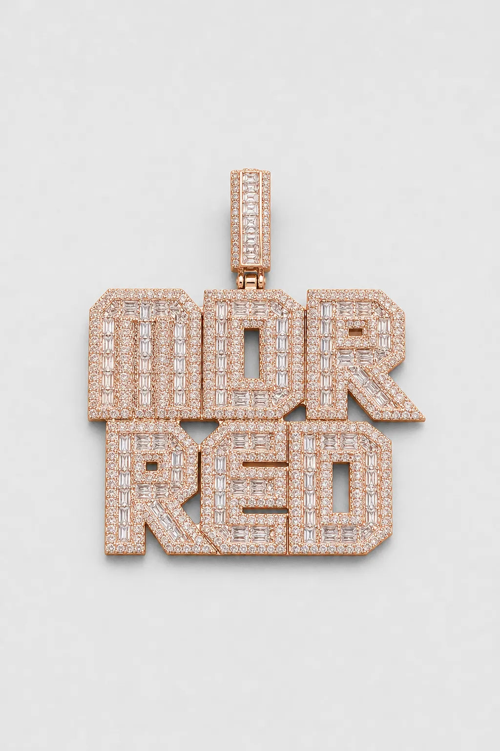 baguette name chain — Rose gold-tone — pendant only