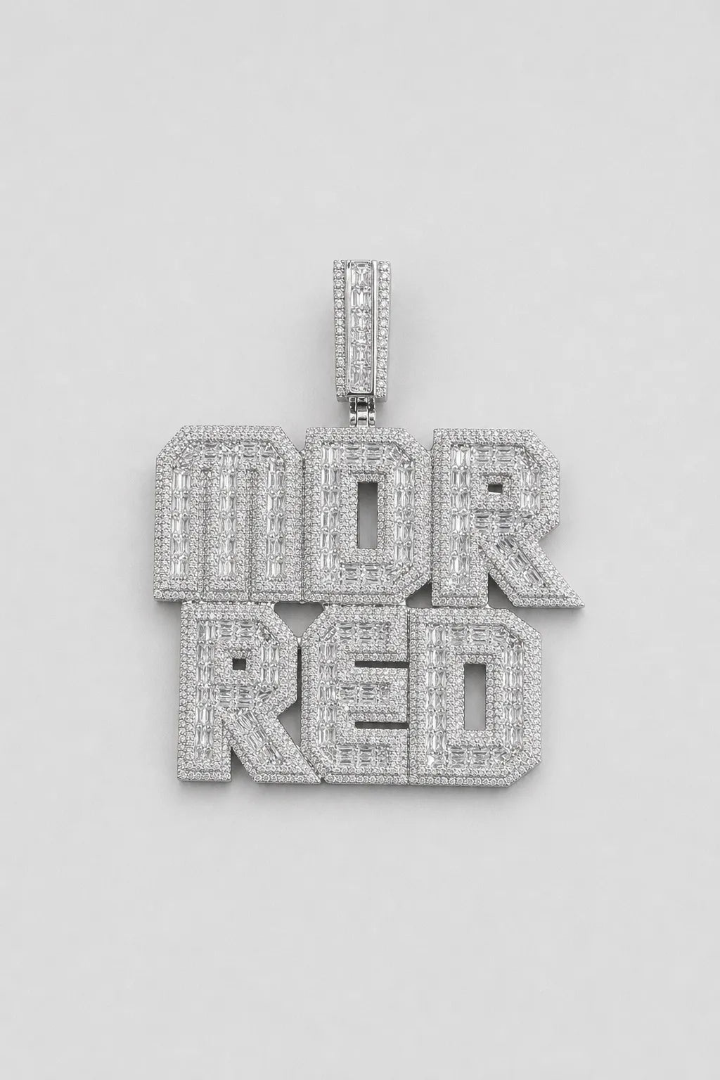 baguette name chain — Silver-tone — pendant only