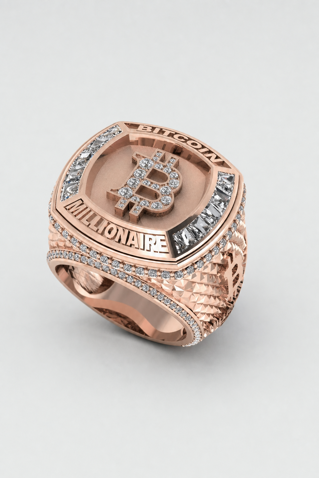 Bague Bitcoin — sur fond gris