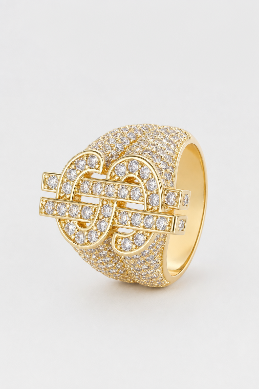 Bague Dollar — sur fond gris - couleur Or