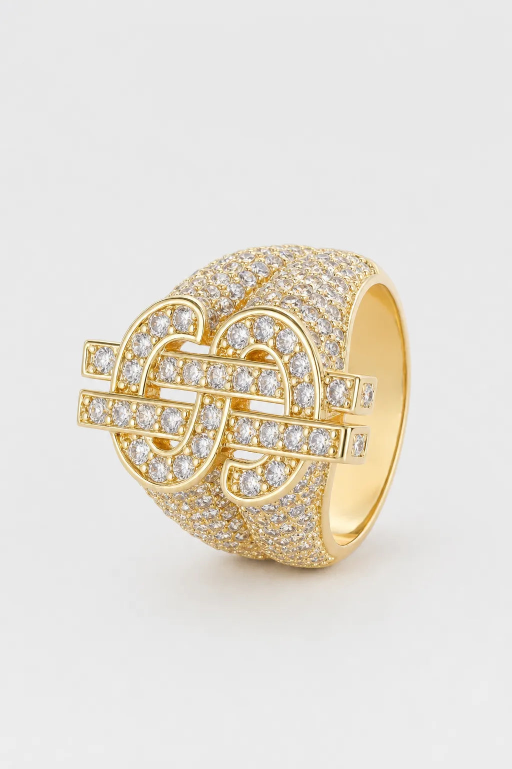 Bague Dollar — sur fond gris - couleur Or