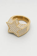Bague étoile rappeur Gazo — sur fond gris - couleur Or