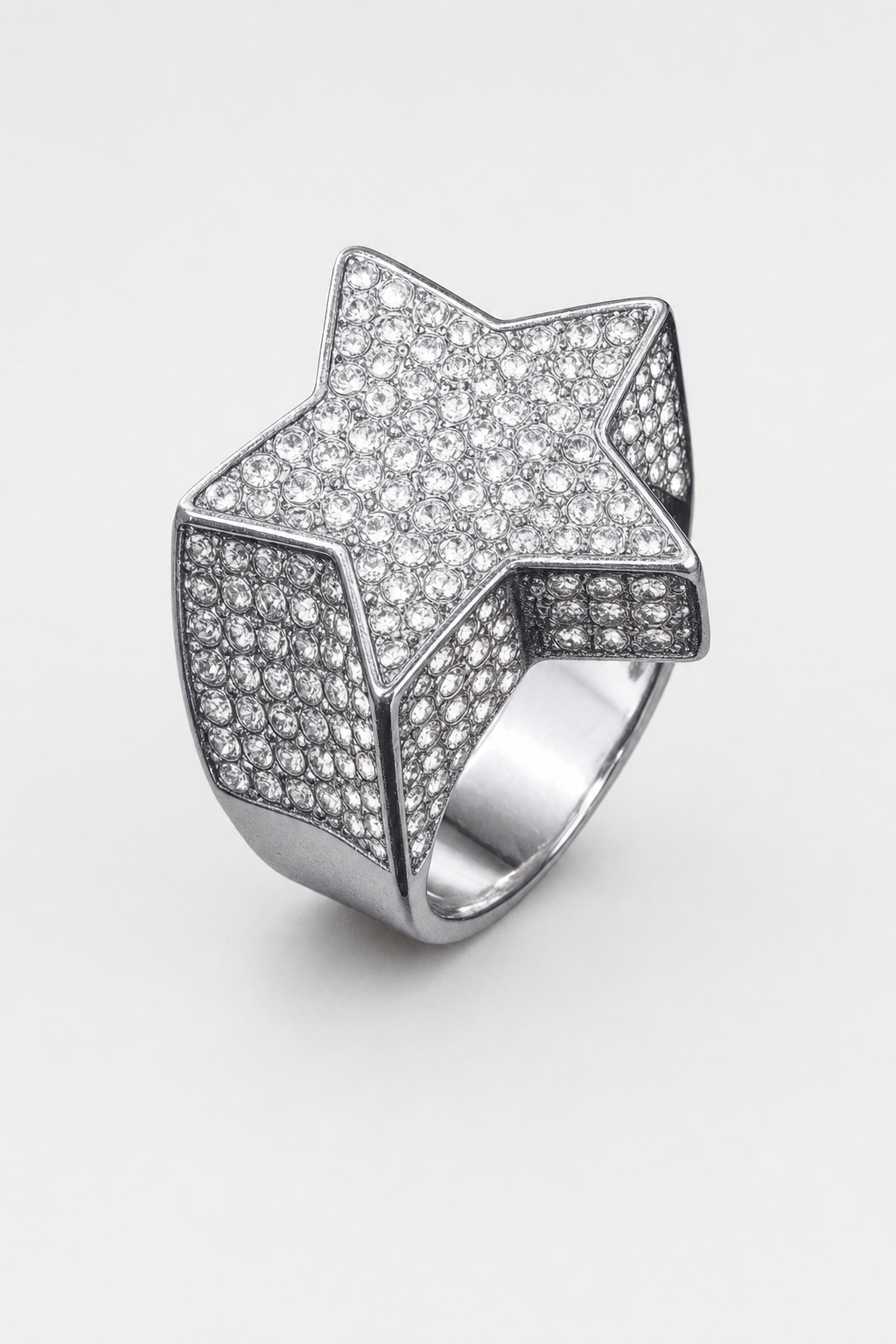 Bague étoile rappeur Gazo — sur fond gris - couleur Argent