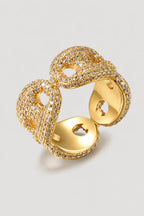 Bague graine de café — sur fond gris - couleur Or