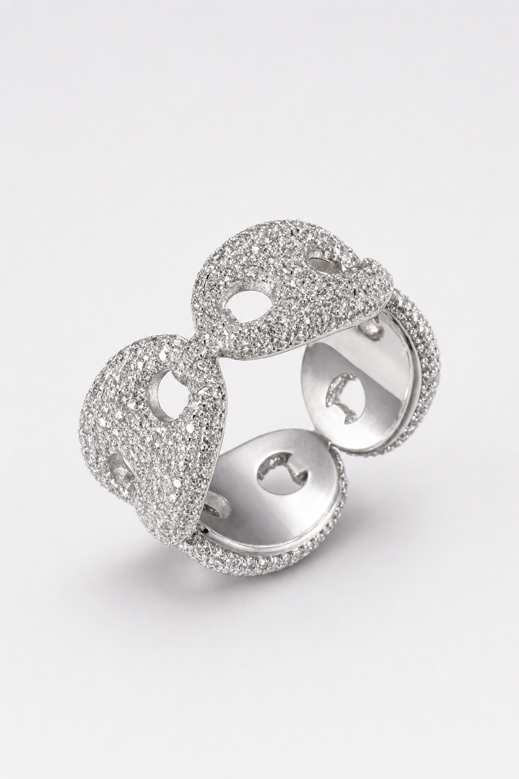 Bague graine de café — sur fond gris - couleur Argent