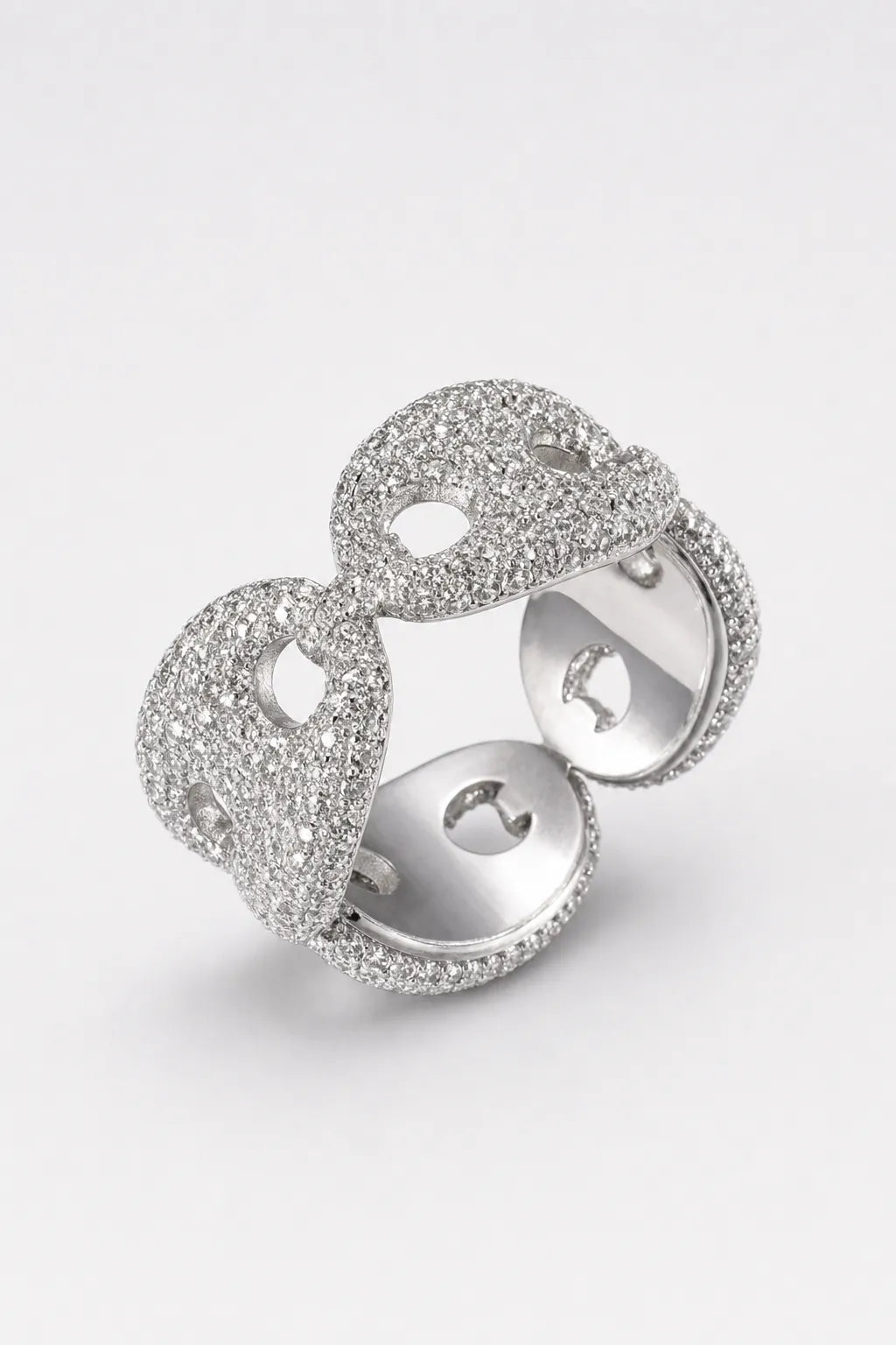 Bague graine de café — sur fond gris - couleur Argent