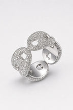 Bague graine de café — sur fond gris - couleur Argent