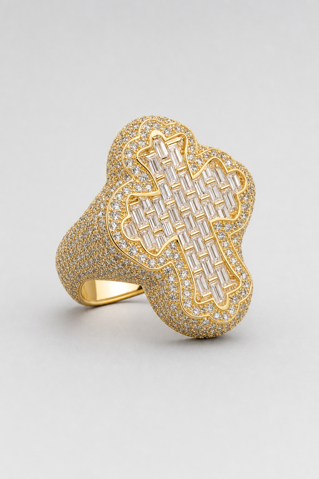 Bague Tupac — sur fond gris - couleur Or