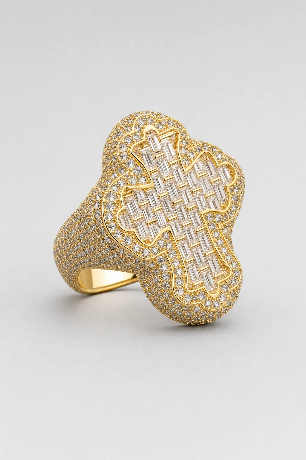 Bague Tupac — sur fond gris - couleur Or